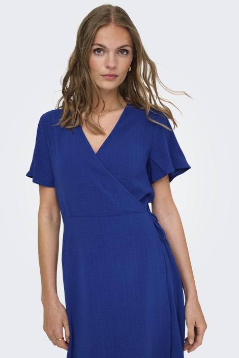 Only onlcali life s/s midi wrap dress wv